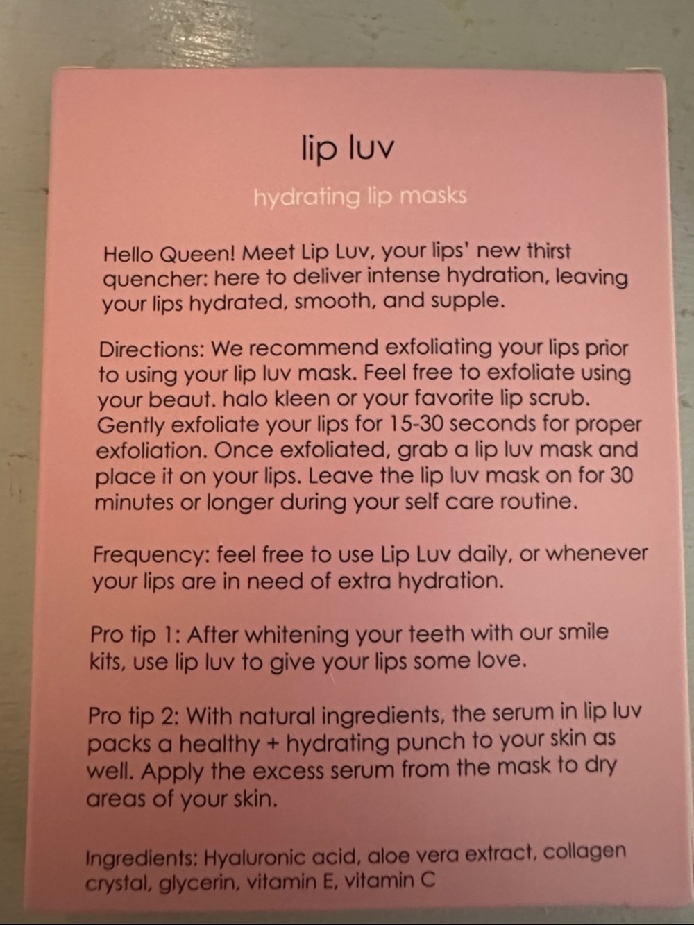 lip luv Hydrating Lip Mask - Pink - Picture 2 of 3